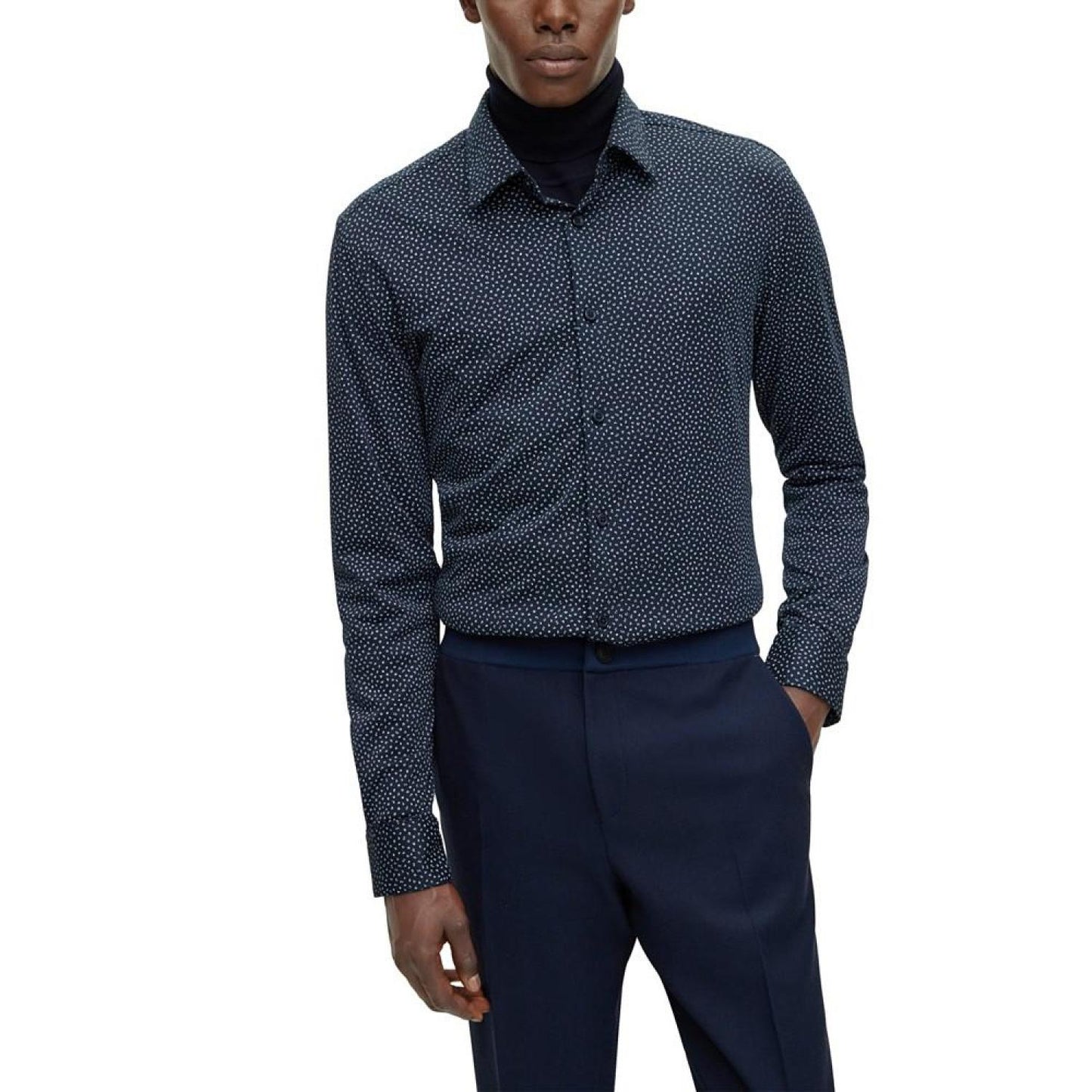 Men's Printed Flex-Weave Slim-Fit Shirt