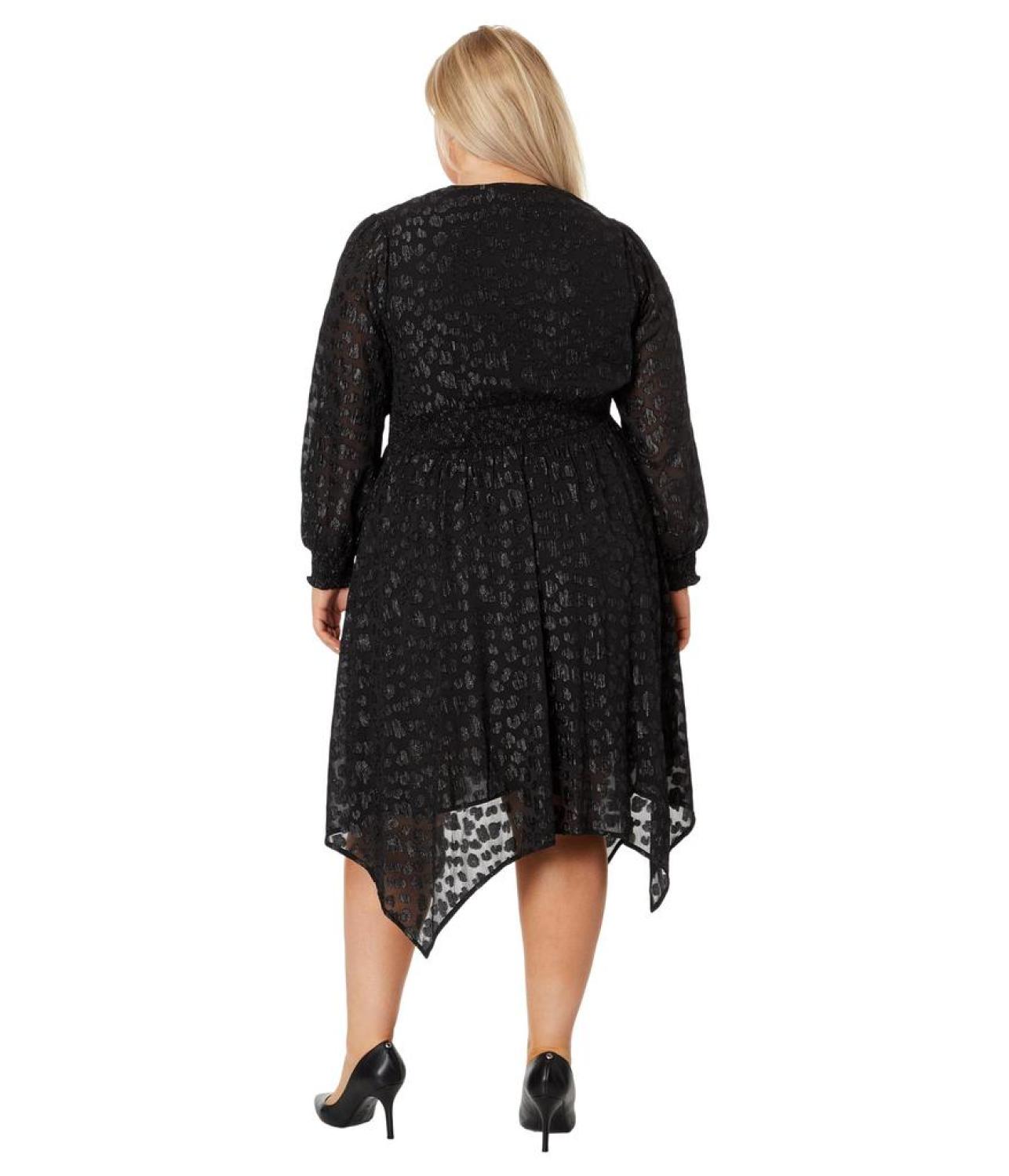 Plus Size Clip Jacquard Hank Midi Dress