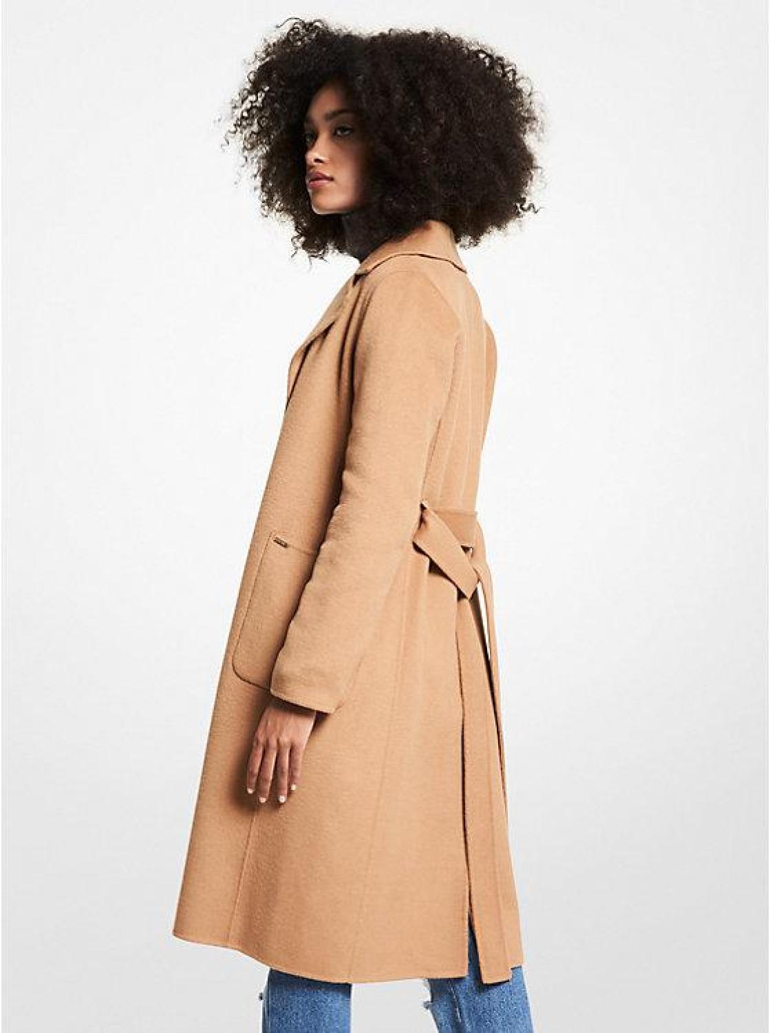 Wool Blend Wrap Coat