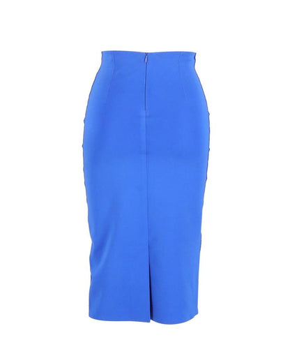 Max Mara Knee-Length Pencil Skirt in Electric Blue Silk