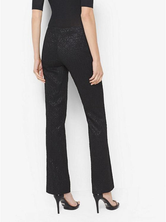 Metallic Stretch-Jacquard Pants