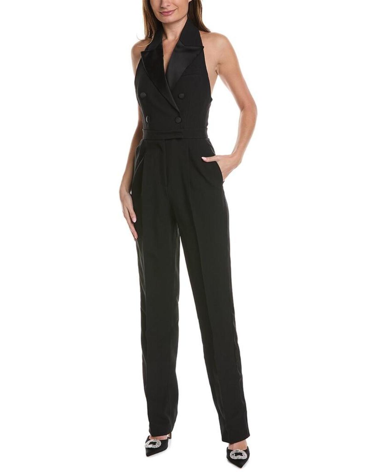 Michael Kors Collection Halter Tuxedo Jumpsuit