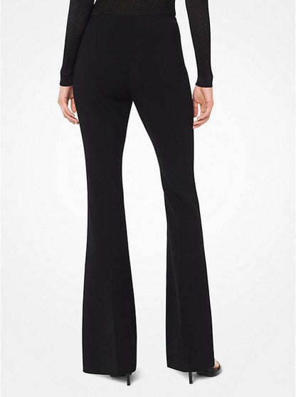 Stretch-Crepe Flared Pants