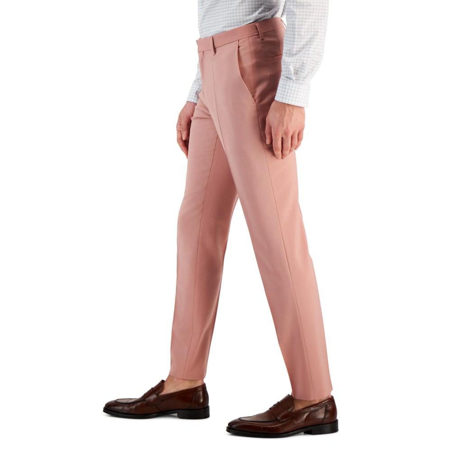 Men's Slim-Fit Solid Wool Superflex Suit Pants