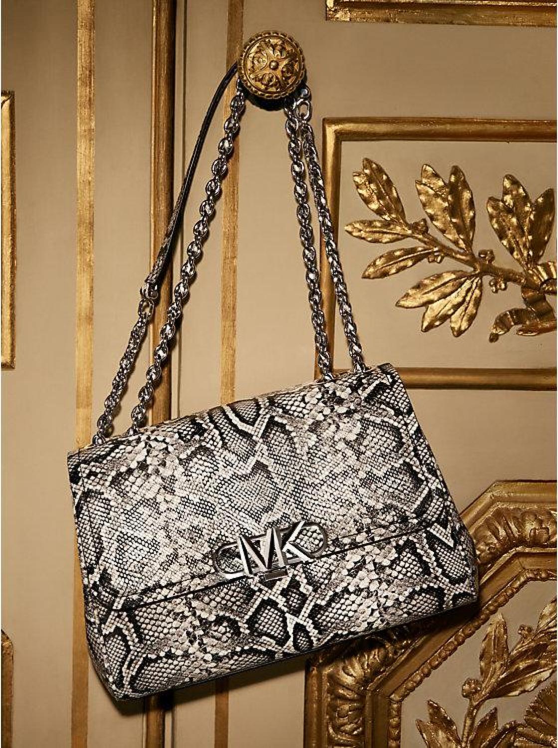 Parker Extra-Large Snake Embossed Leather Shoulder Bag