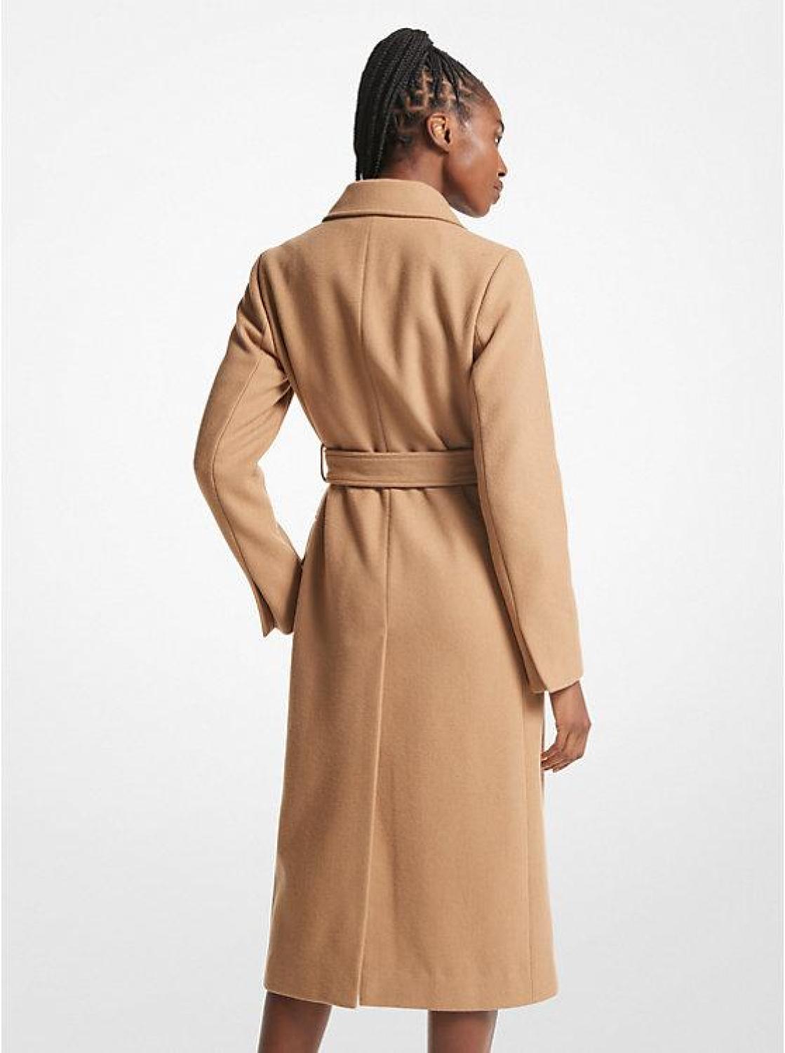 Wool Blend Wrap Coat