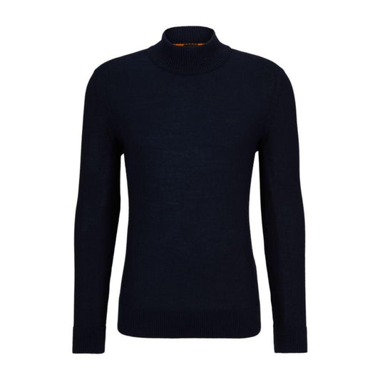 Wool-blend rollneck sweater with embroidered logo