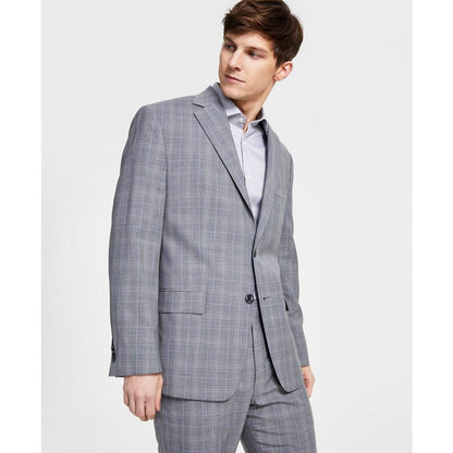 Men's Classic Fit Wool-Blend Plaid Suit Jacket