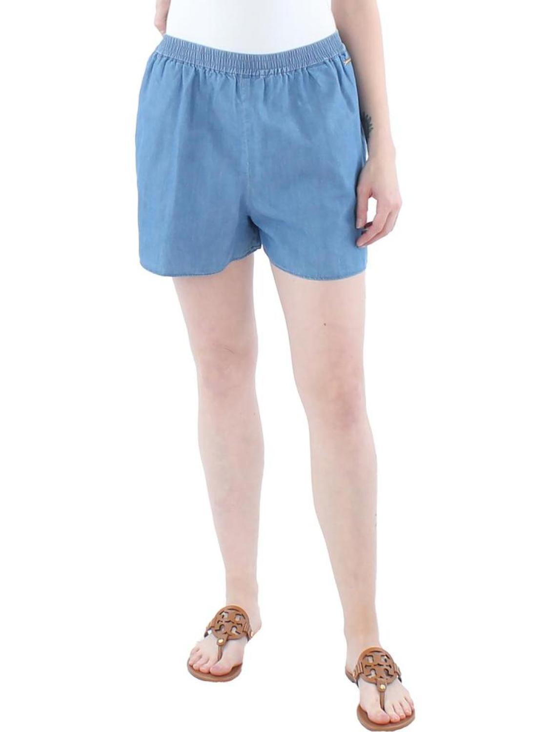 Womens Cotton Flat Front Casual Shorts