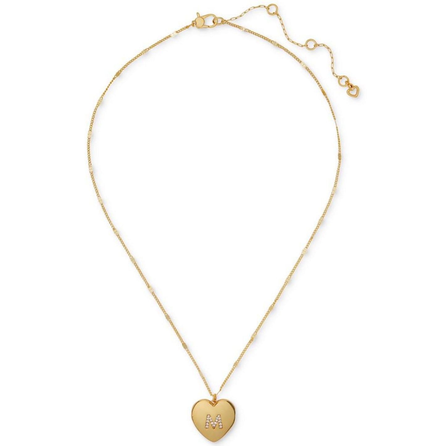 Gold-Tone Crystal A Locket Pendant Necklace, 16" + 3" extender