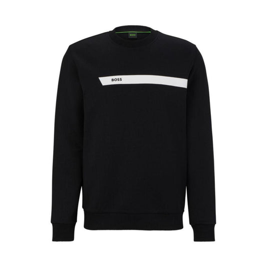 Cotton-blend sweatshirt with graphic logo stripe