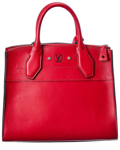 Louis Vuitton Red Taurillon Leather City Steamer PM (Authentic Pre-Owned)