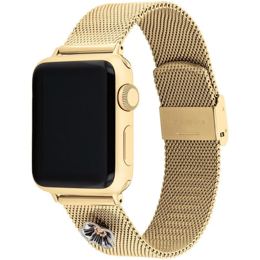 Women's Gold-Tone Mesh Tea Rose Charm Strap for Apple Watch, 38, 40, 41mm