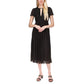 Women's Short Sleeve Pleated Midi Dress