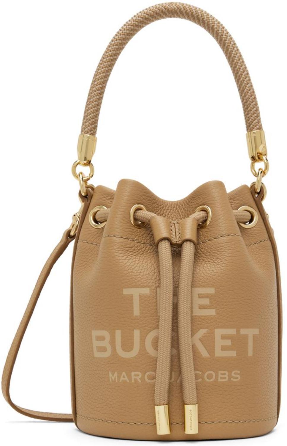 Beige 'The Leather Mini Bucket' Bag