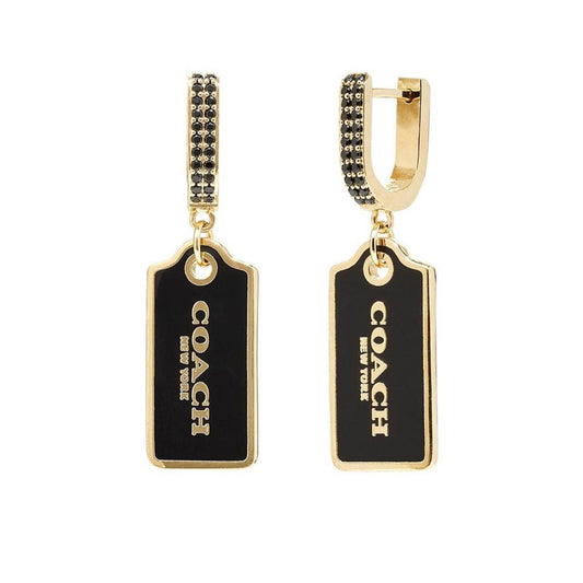 Women's Signature Hangtag Huggies Earrings