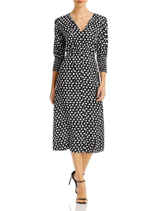 Womens Tie Front Midi Midi Dress