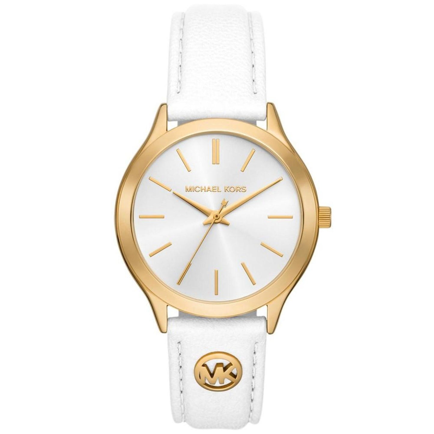 Women's Slim Runway Three-Hand White Leather Watch 38mm