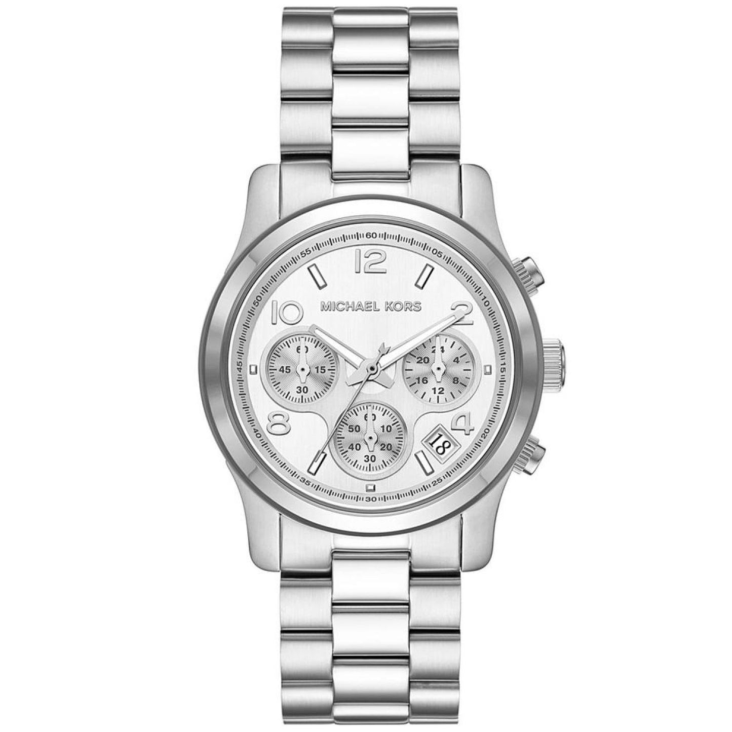 Women's Runway Chronograph Silver-Tone Stainless Steel Bracelet Watch, 38mm