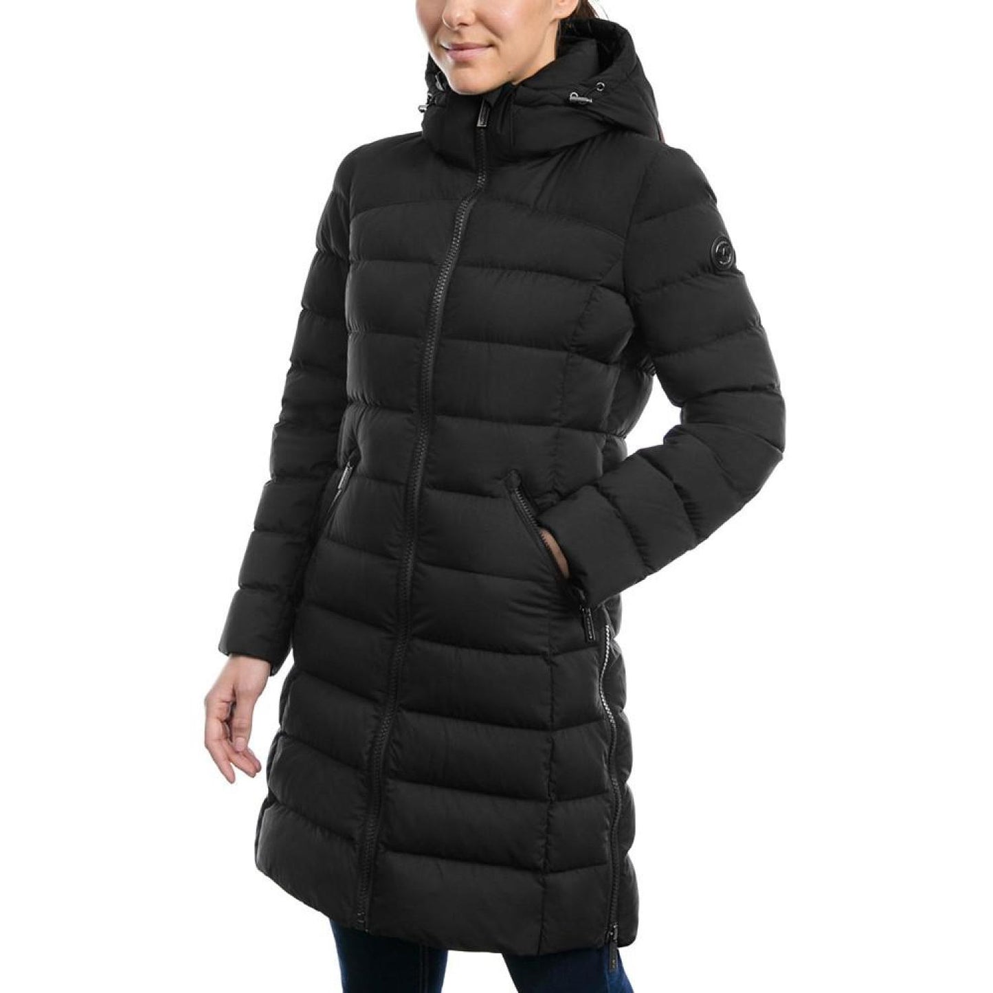 Women's Hooded Faux-Leather-Trim Puffer Coat, Created for Macy's