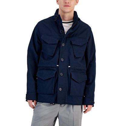 Men's Washed Hooded Military Field Jacket