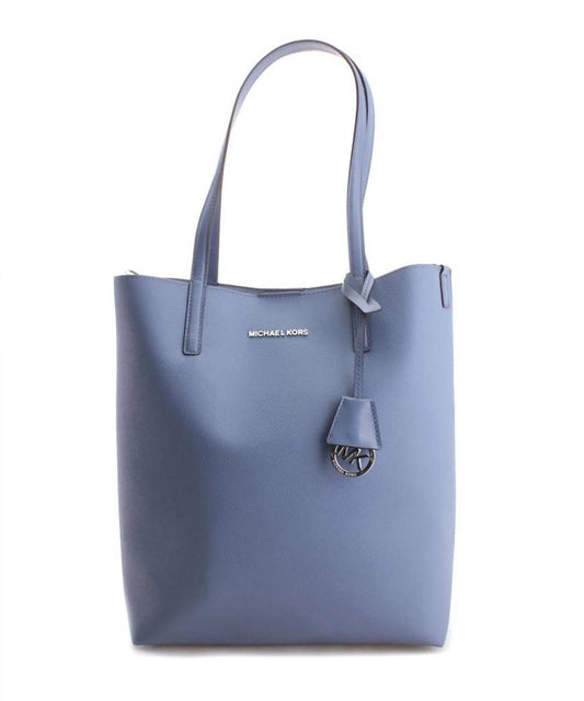 Hayley Leather Tote Bag In Denim/pale Blue