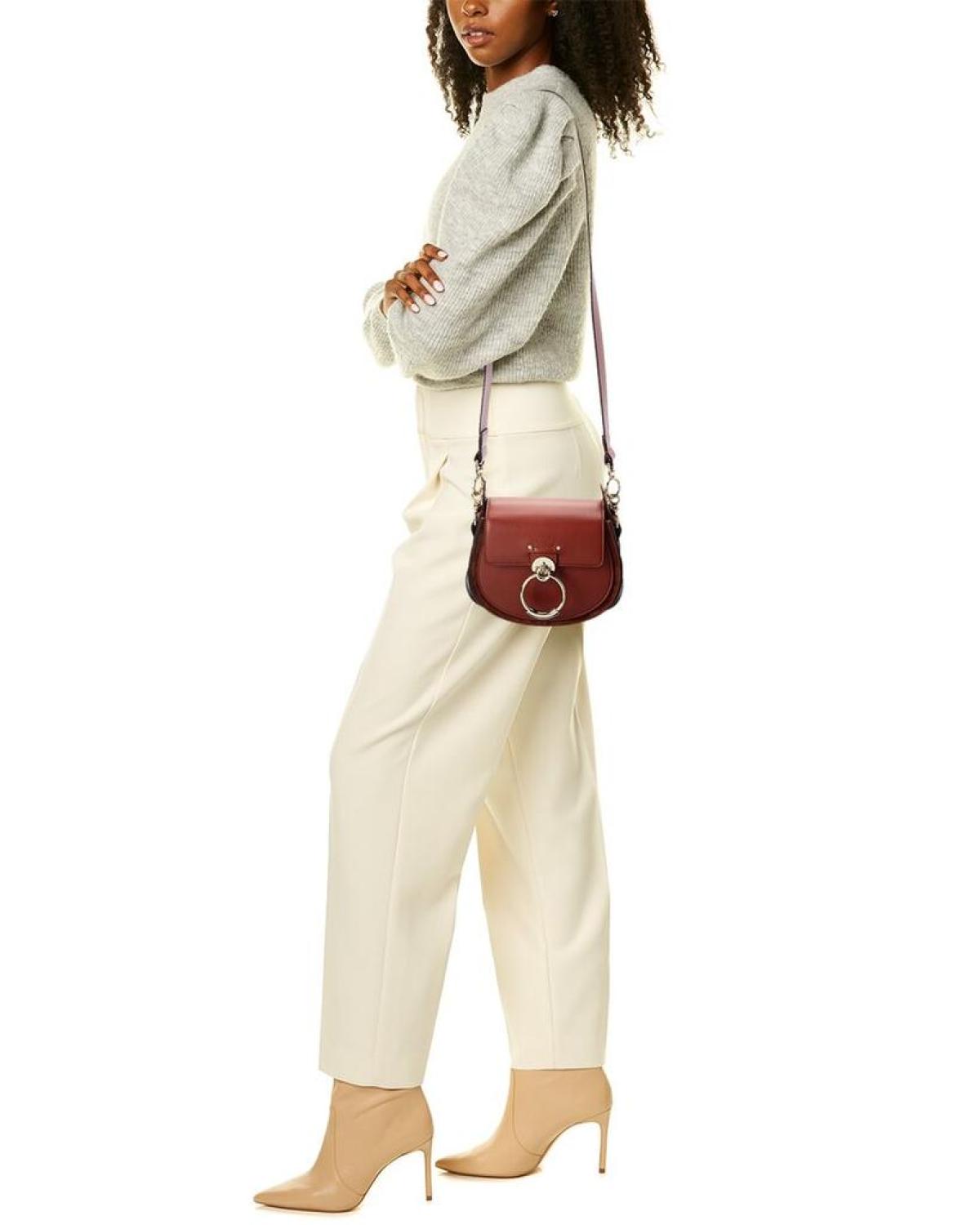 Chloe Tess Small Leather & Suede Shoulder Bag