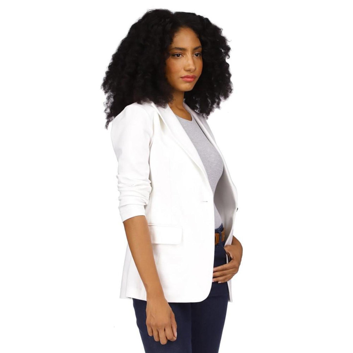 Women's Knit One-Button Blazer, Regular & Petite