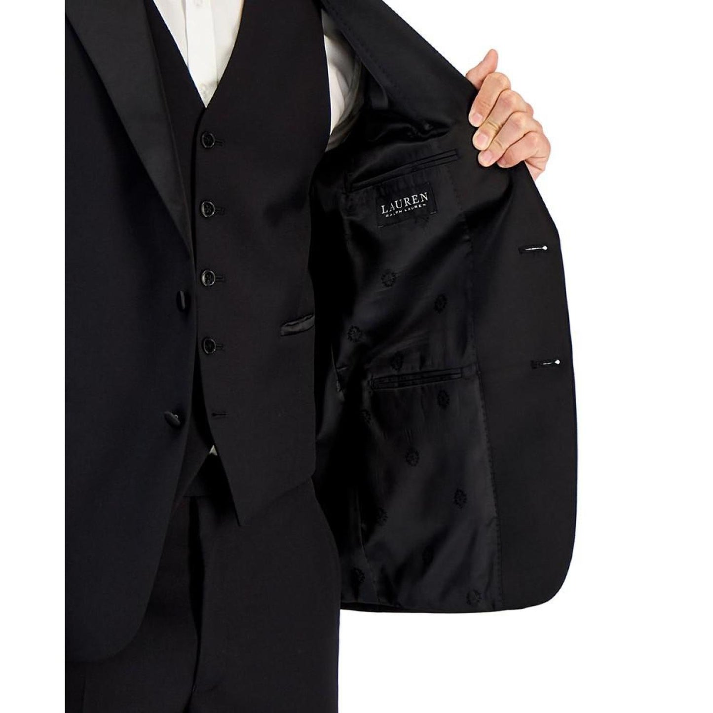 Men's Classic-Fit UltraFlex Stretch Black Peak Lapel Tuxedo Jacket