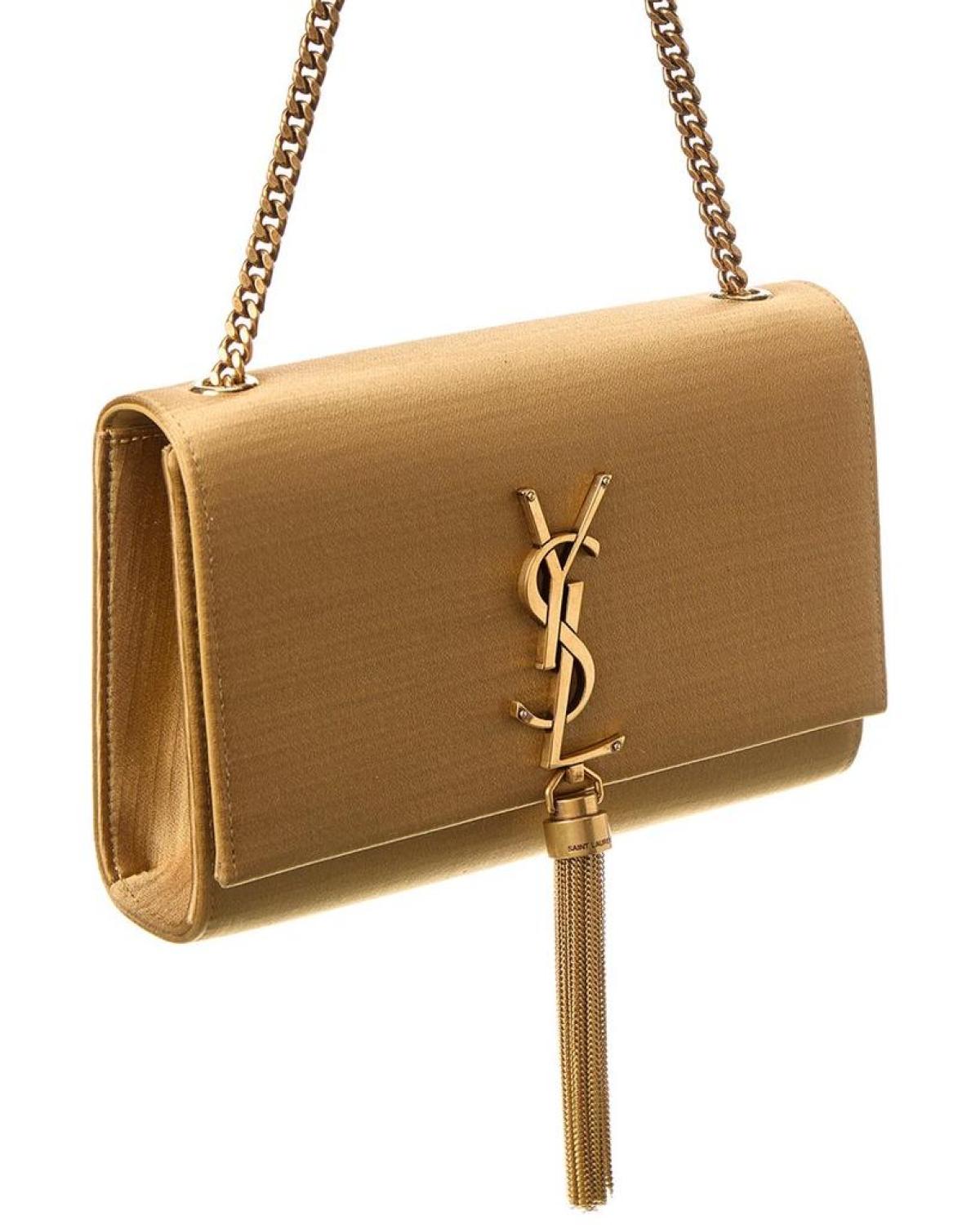 Saint Laurent Kate Tassel Small Satin Shoulder Bag