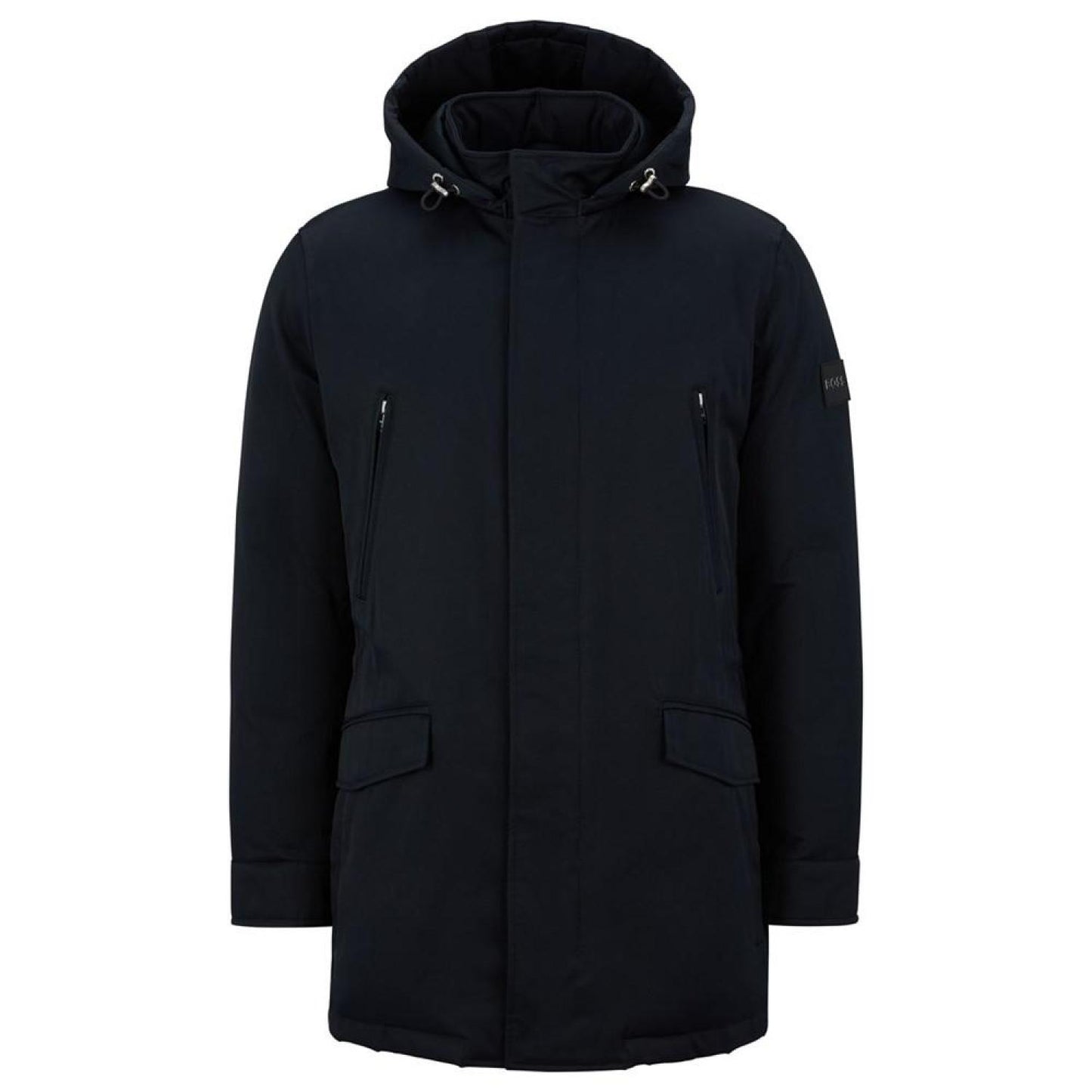 Men's Down-Filled Logo Patch Hooded Jacket