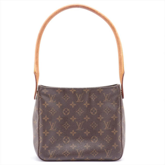 Louis Vuitton Brown Monogram Canvas Leather Looping MM Shoulder Bag