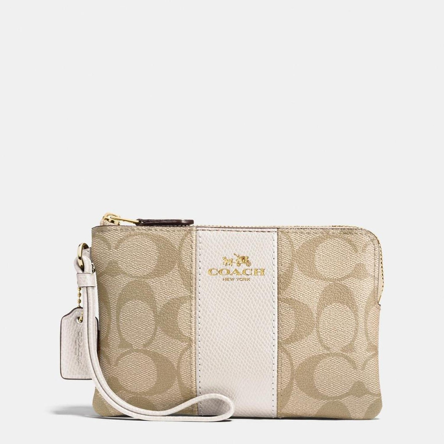 Coach Outlet Corner Zip Wristlet In Signature Canvas