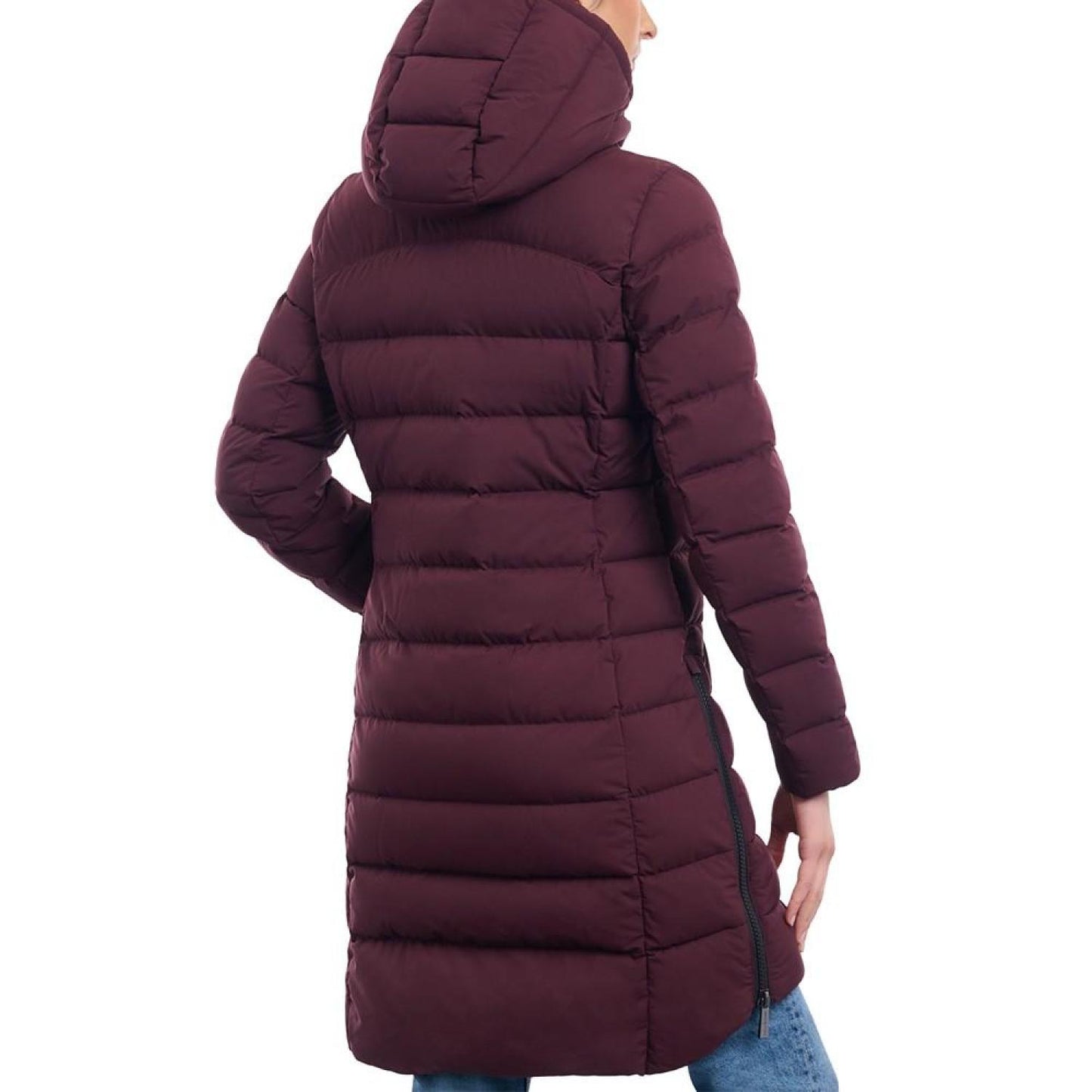 Women's Hooded Faux-Leather-Trim Puffer Coat, Created for Macy's