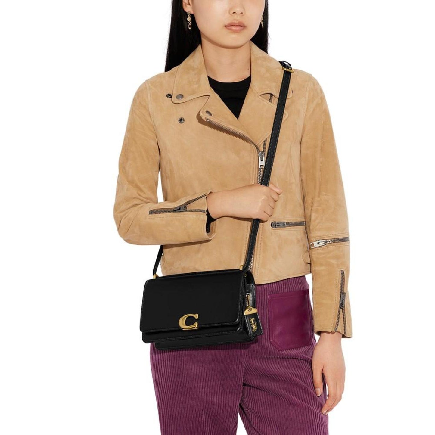 Luxe Refined Calf Leather Bandit Shoulder Bag