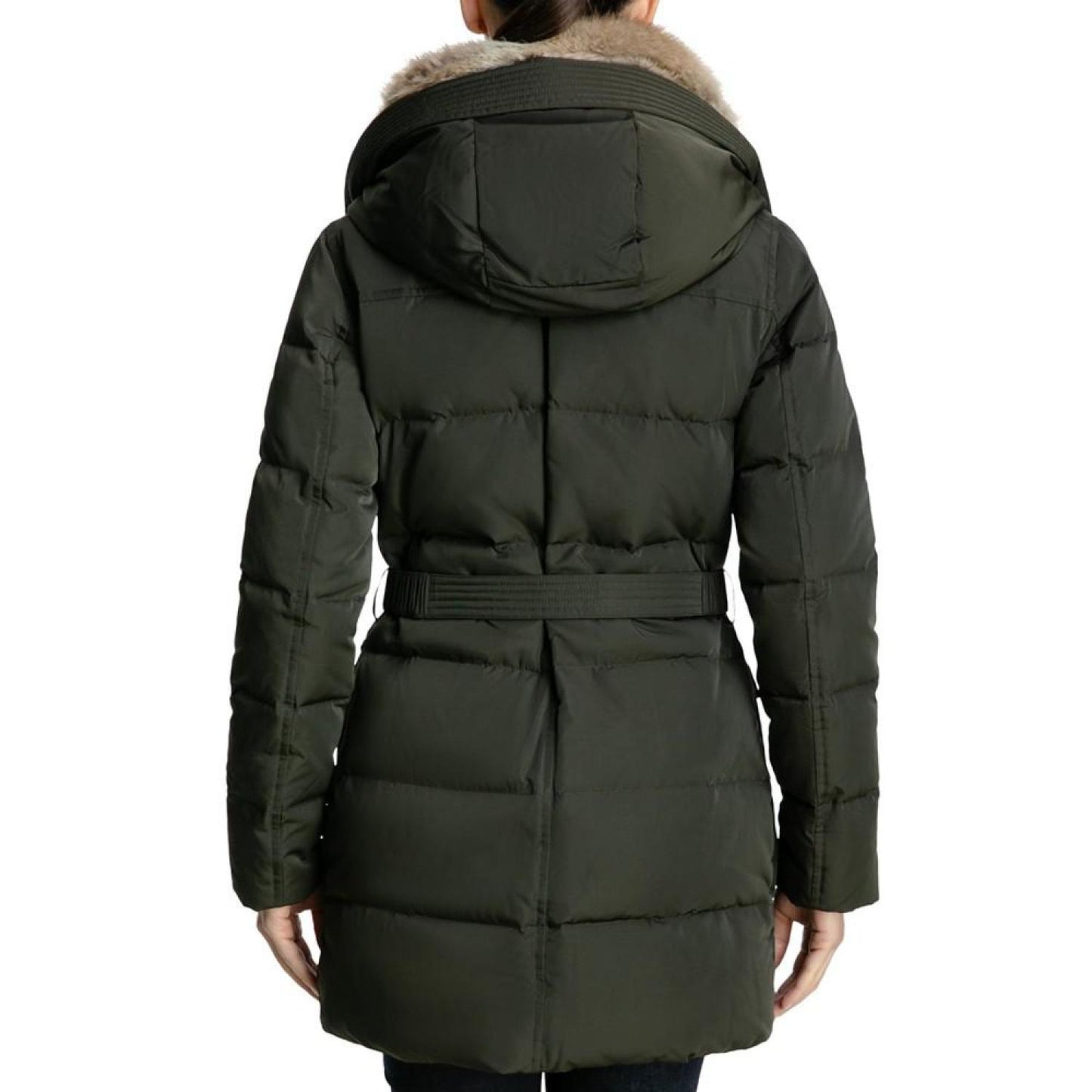 Women's Faux-Fur-Collar Hooded Down Puffer Coat, Created for Macy's