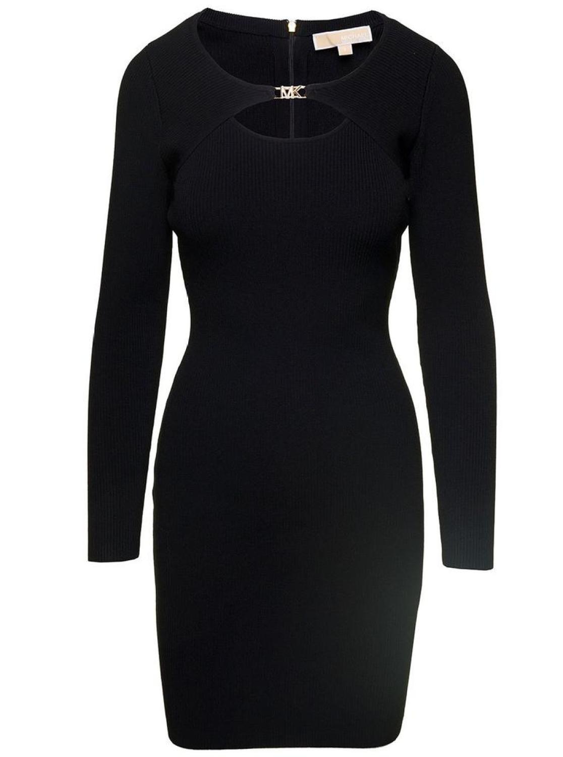 Michael Michael Kors Cut-Out Long-Sleeved Mini Dress