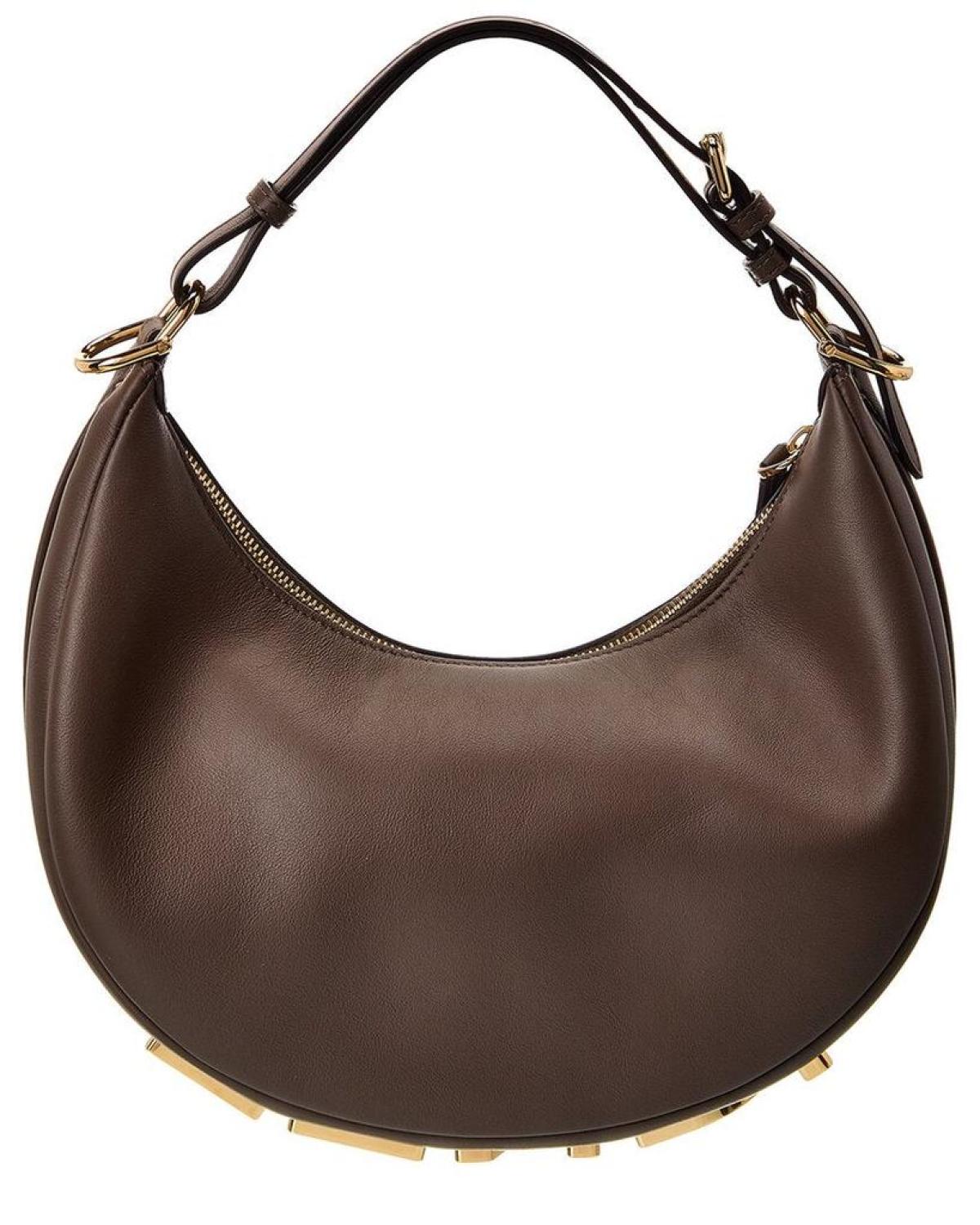 FENDI Fendigraphy Small Leather Hobo Bag