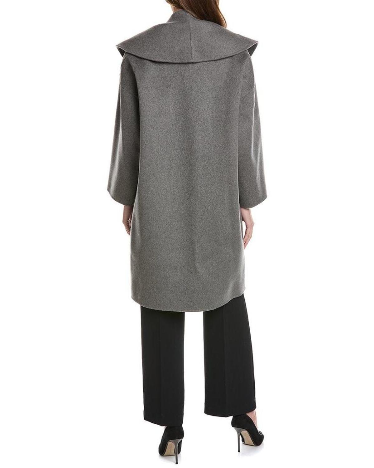 Michael Kors Collection Shawl Clutch Wool Coat