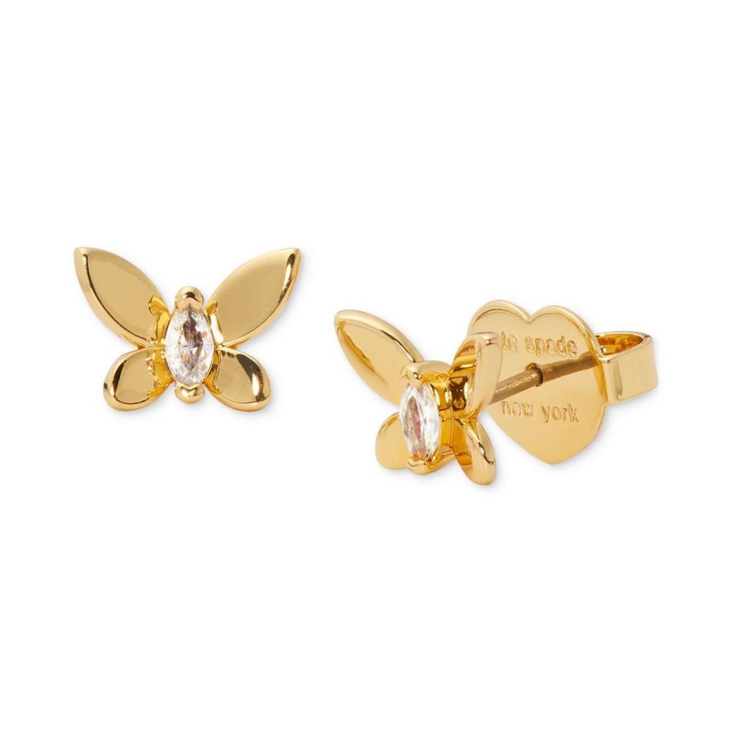 Gold-Tone Cubic Zirconia & Colored Butterfly Mini Stud Earrings