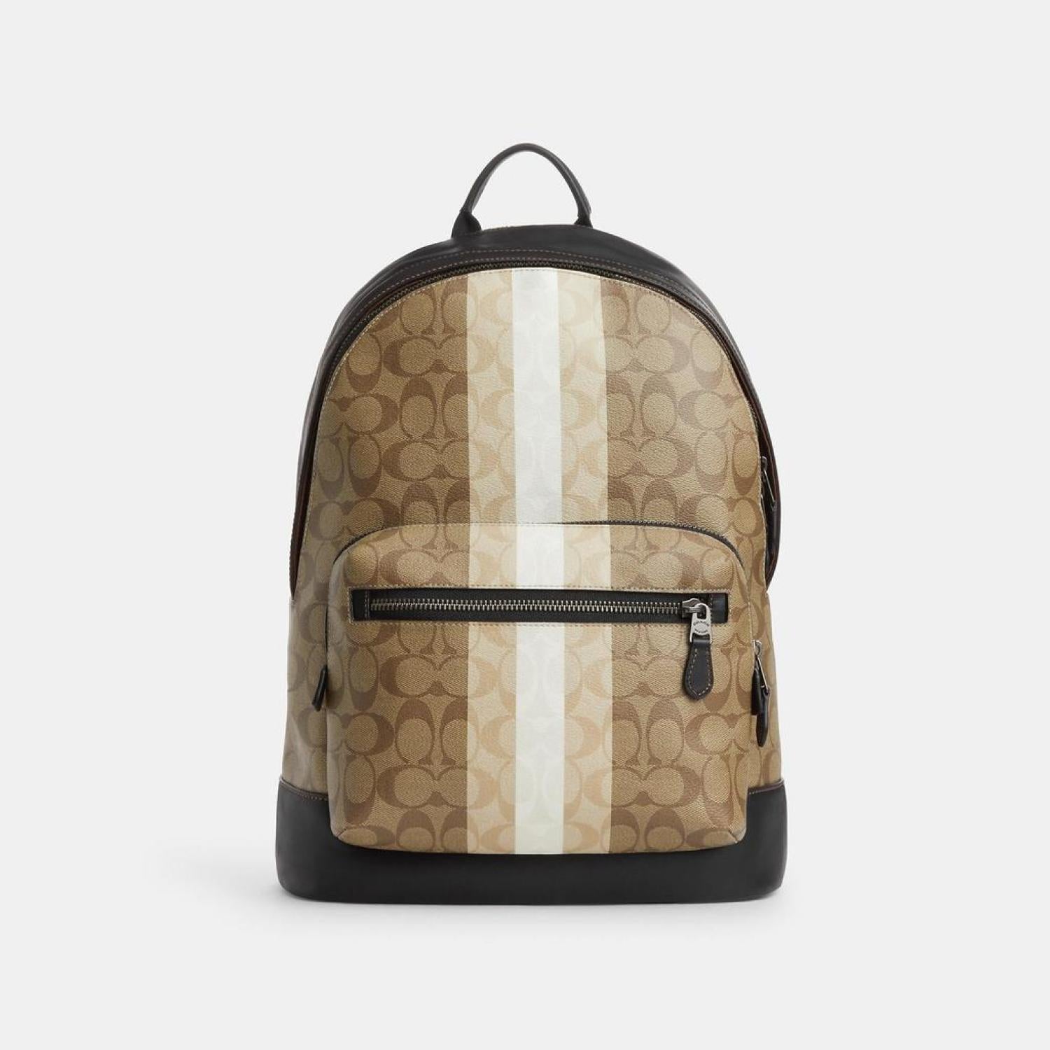 Coach Outlet West Backpack In Blocked Signature Canvas With Varsity St