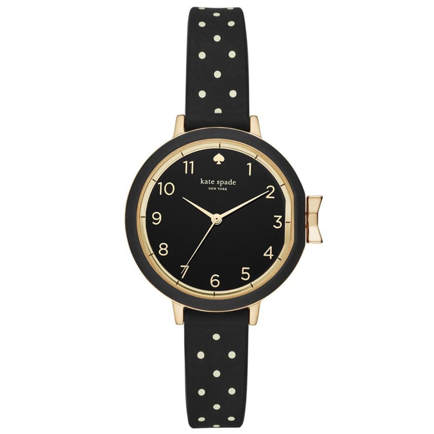 Women's Park Row Black Dot Silicone Strap Watch 34mm