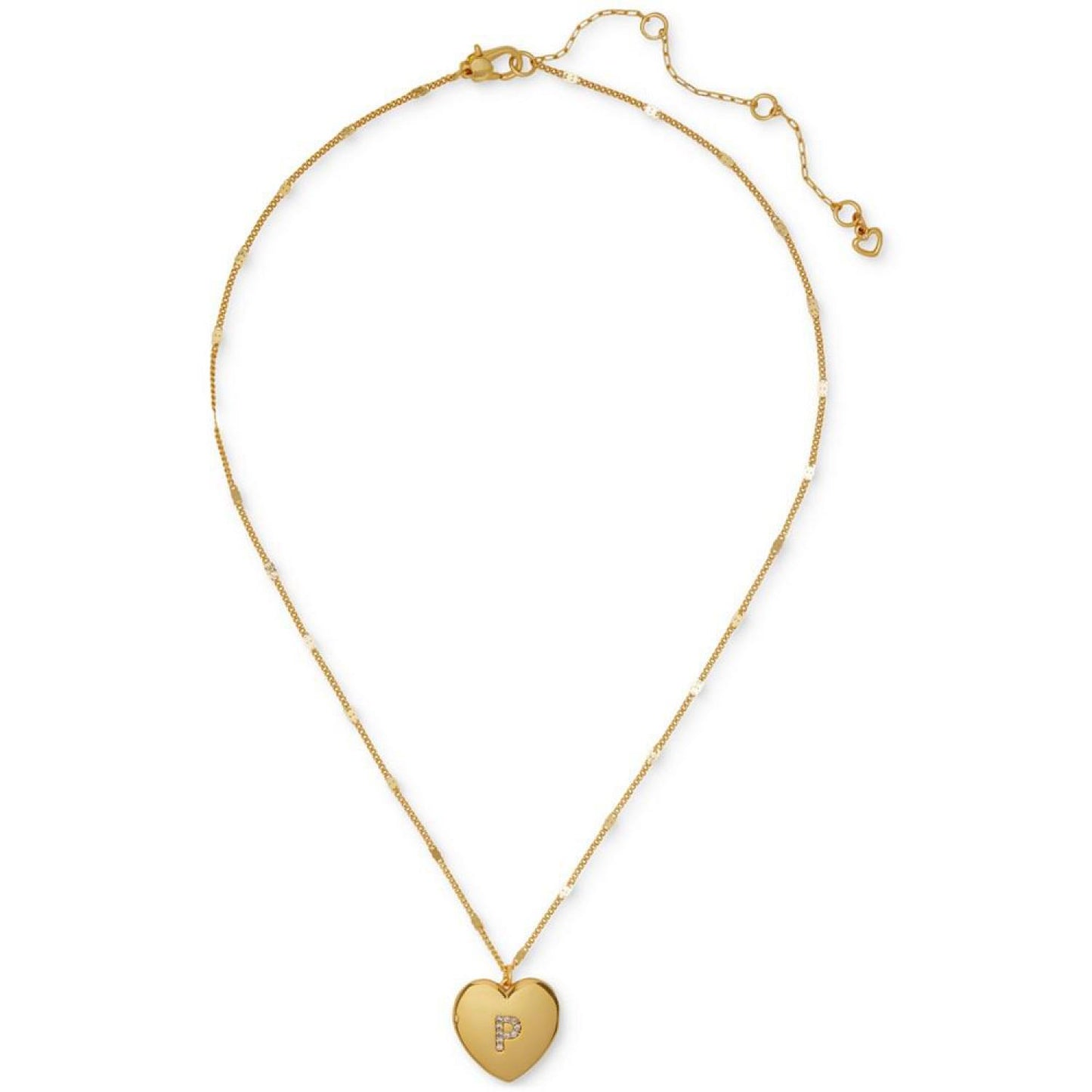 Gold-Tone Crystal A Locket Pendant Necklace, 16" + 3" extender