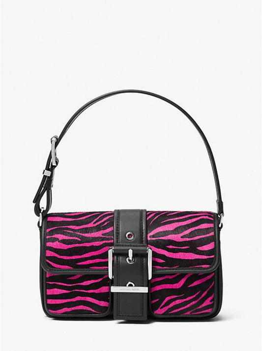 Colby Medium Zebra Print Calf Hair Shoulder Bag