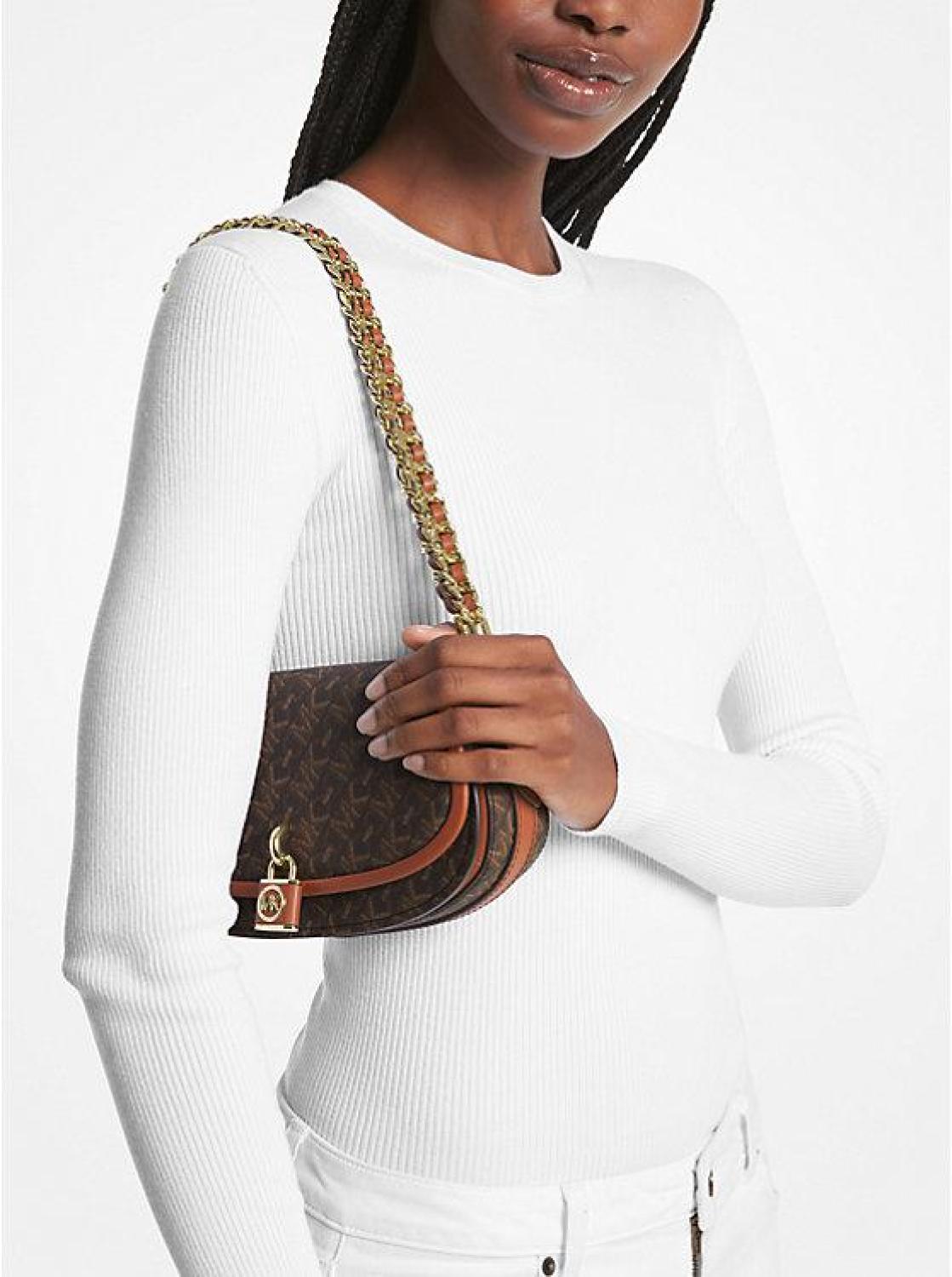 Mila Small Empire Signature Logo Shoulder Bag