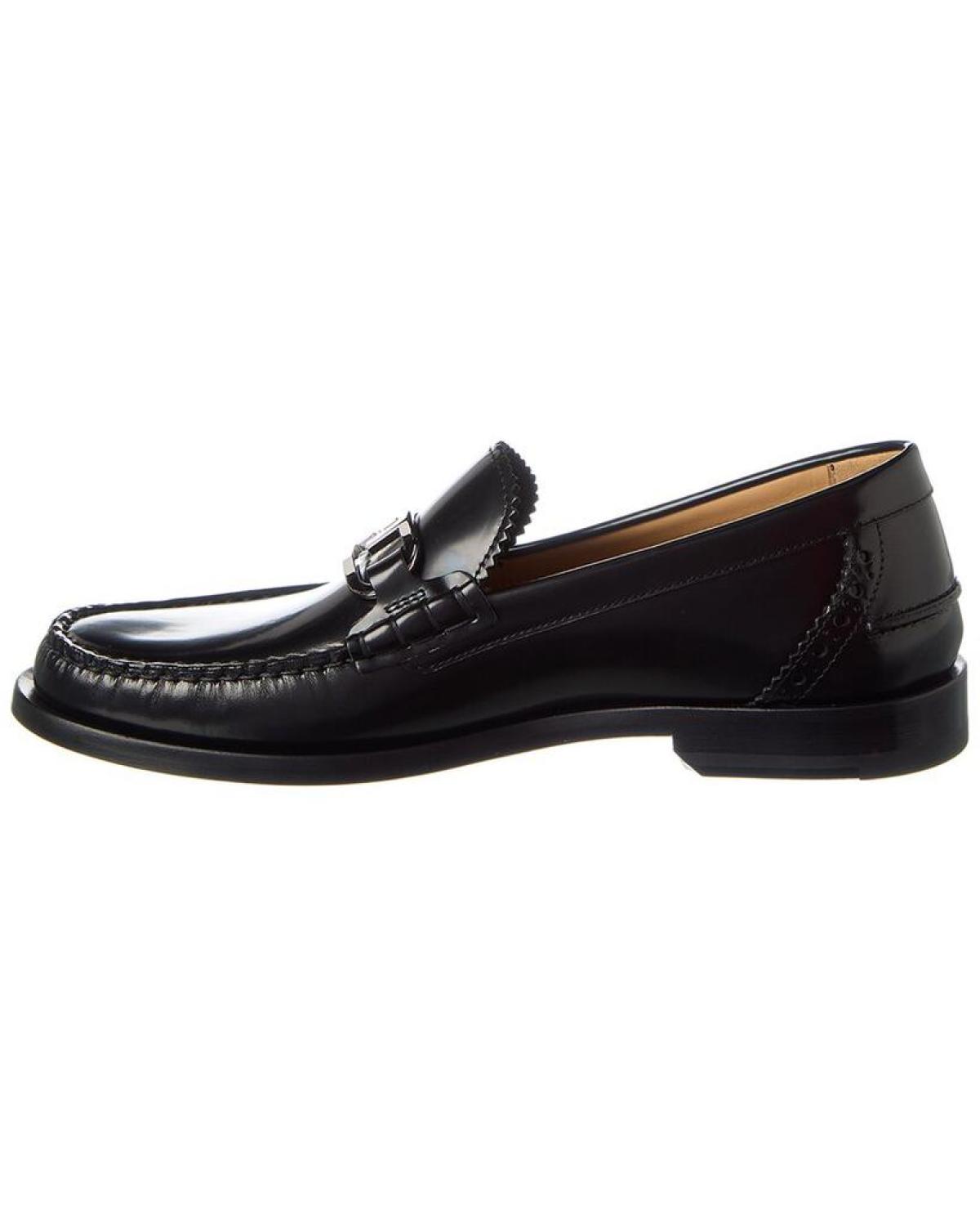 FENDI O'Lock Leather Loafer