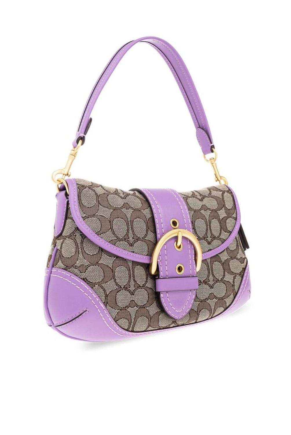 Coach Soho Monogram Print Buckled Shoulder Bag