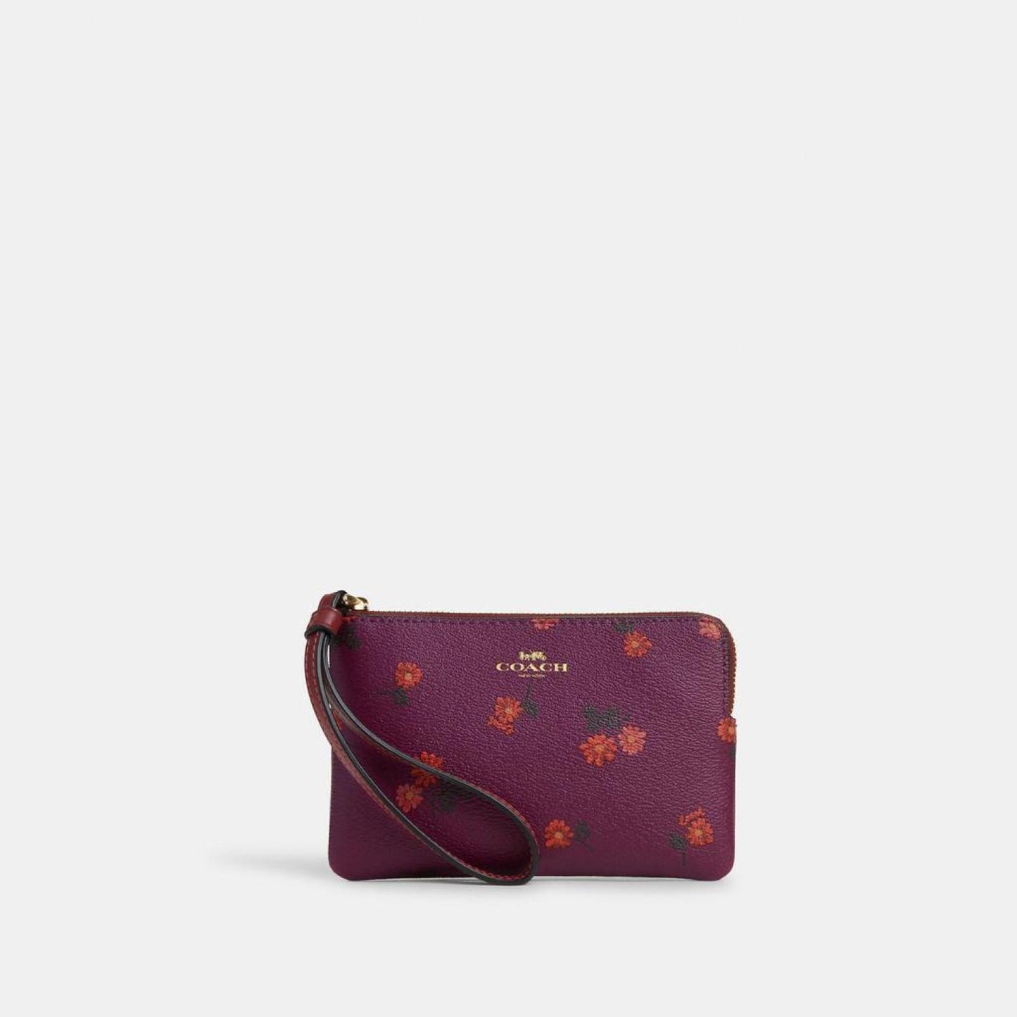 Coach Outlet Corner Zip Wristlet With Country Floral Print