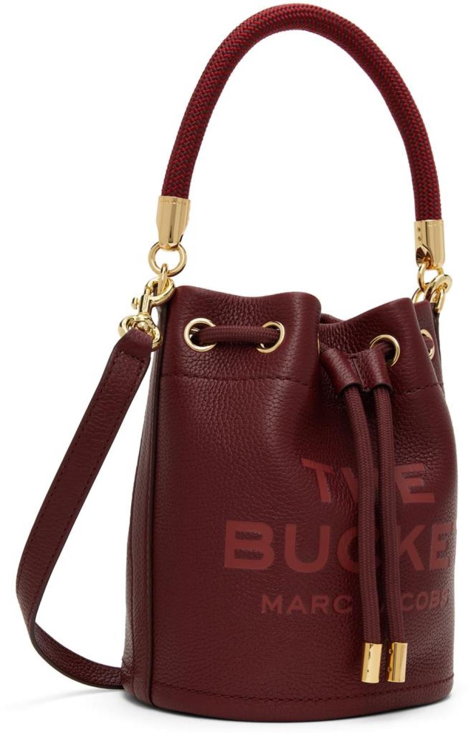 Burgundy 'The Leather Bucket' Bag