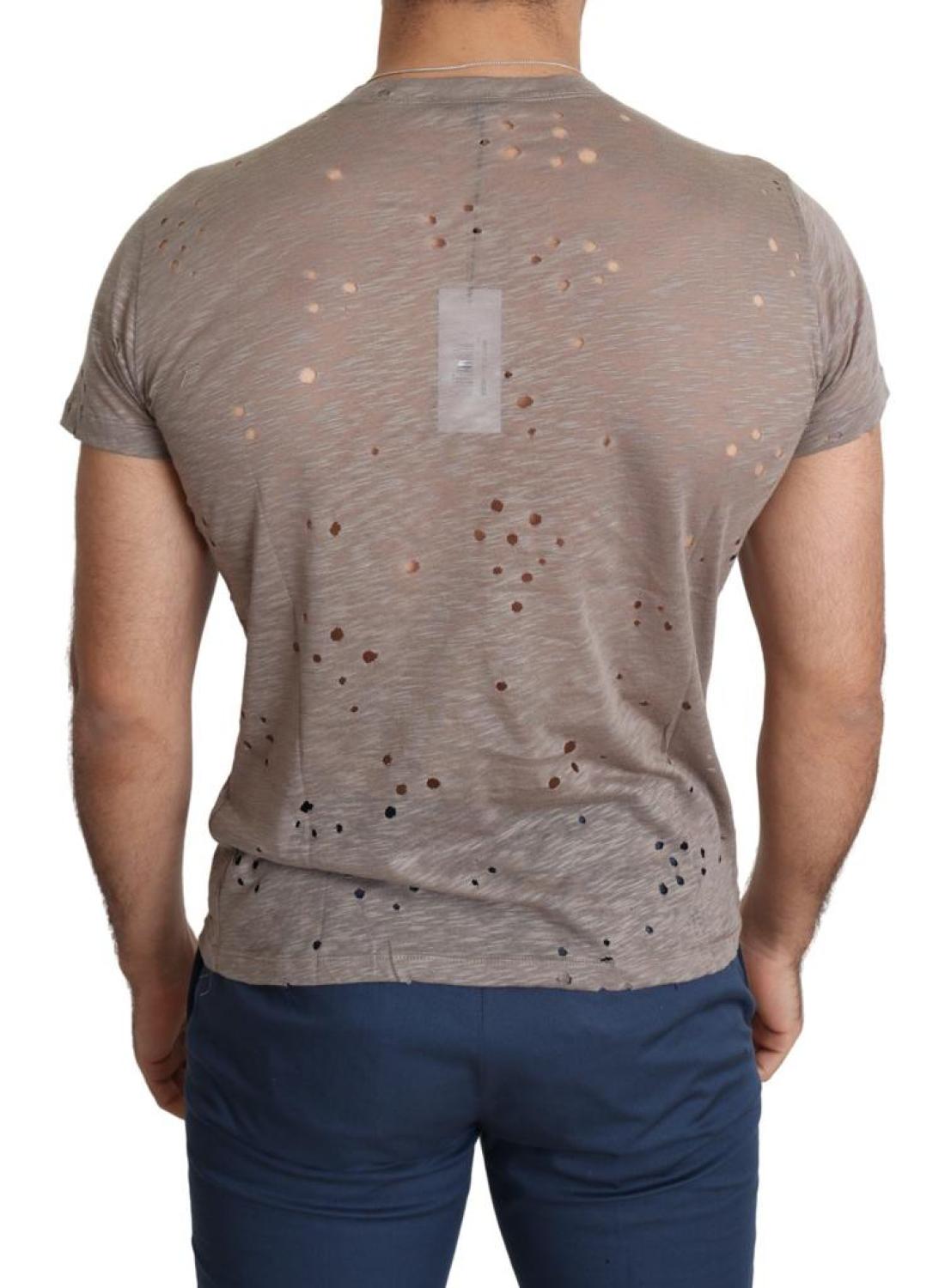 Guess  Cotton Stretch Logo Print Men Casual Perforated Men's T-shirt